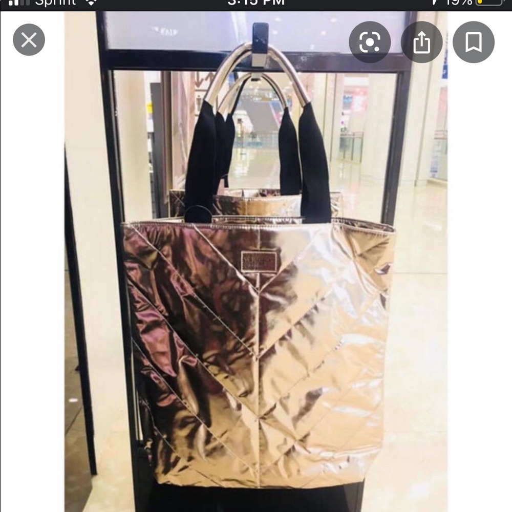 Victoria secret gold totebag